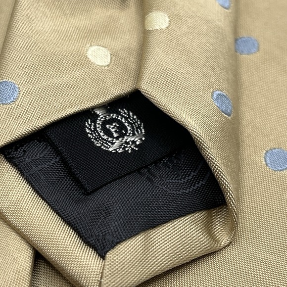 FAÇONNABLE Men's 100% Silk Necktie Luxury Gold / Blue / Yellow 3-3/4" x‎ 60" - Picture 7 of 7